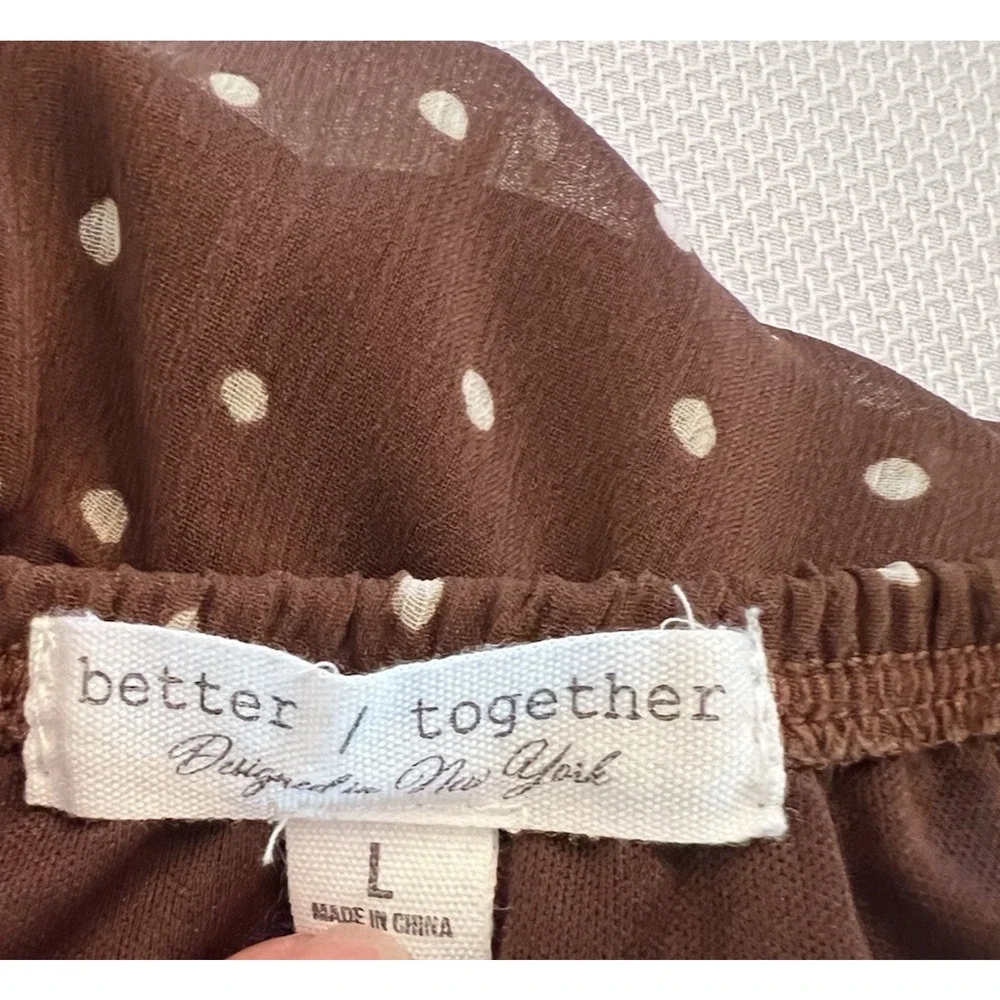 White Polka Dot (L) Brown Mini Dress-Babydoll Slip Dress-COQUETTE-Scarf-PLAYFUL - Picture 13 of 14